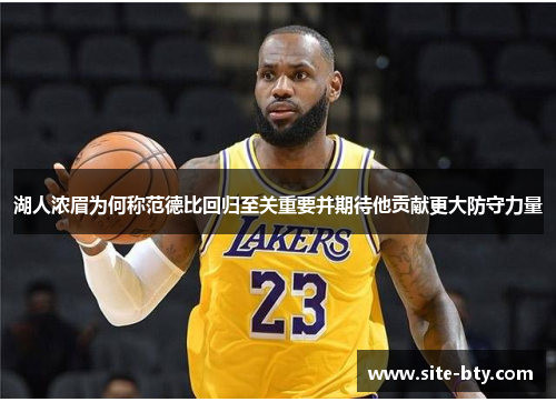 湖人浓眉为何称范德比回归至关重要并期待他贡献更大防守力量