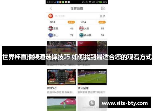 世界杯直播频道选择技巧 如何找到最适合您的观看方式