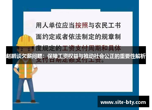 赵鹏谈欠薪问题:保障工资权益与推动社会公正的重要性解析 赵鹏谈欠薪问题:保障工资权益与推动社会公正的重要性解析
